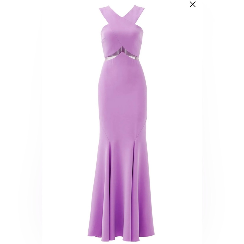 Mignon Pink Chevron Cutout Gown (Size 0)
